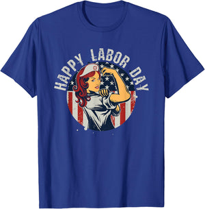 Happy Labor Day For Proud Patriotic Strong Registered Nurses T-Shirt - T-Shirt | Royal