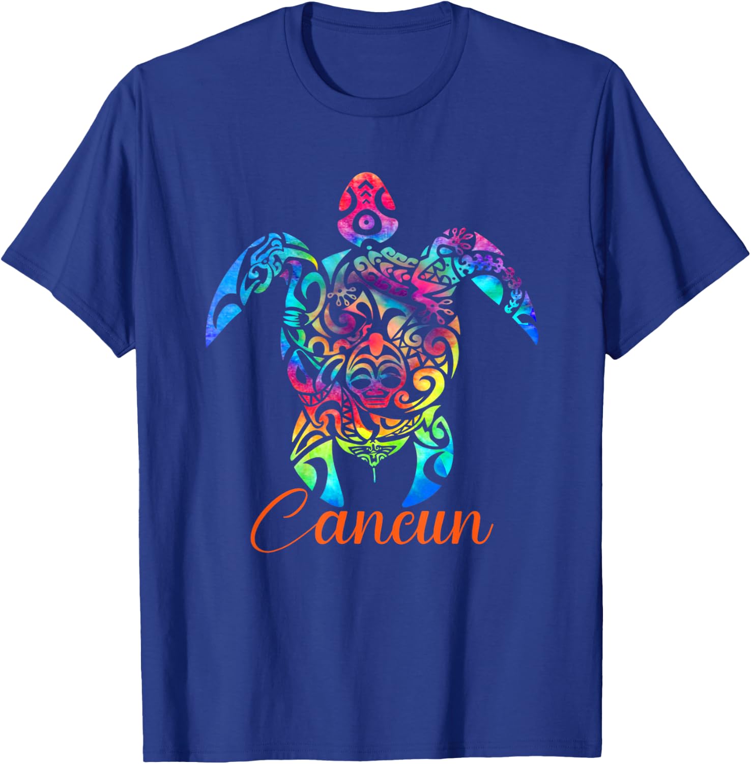 Cancun Mexico Sea Turtle Beach Vacay Trip Tie Dye T-Shirt - T-Shirt | Royal