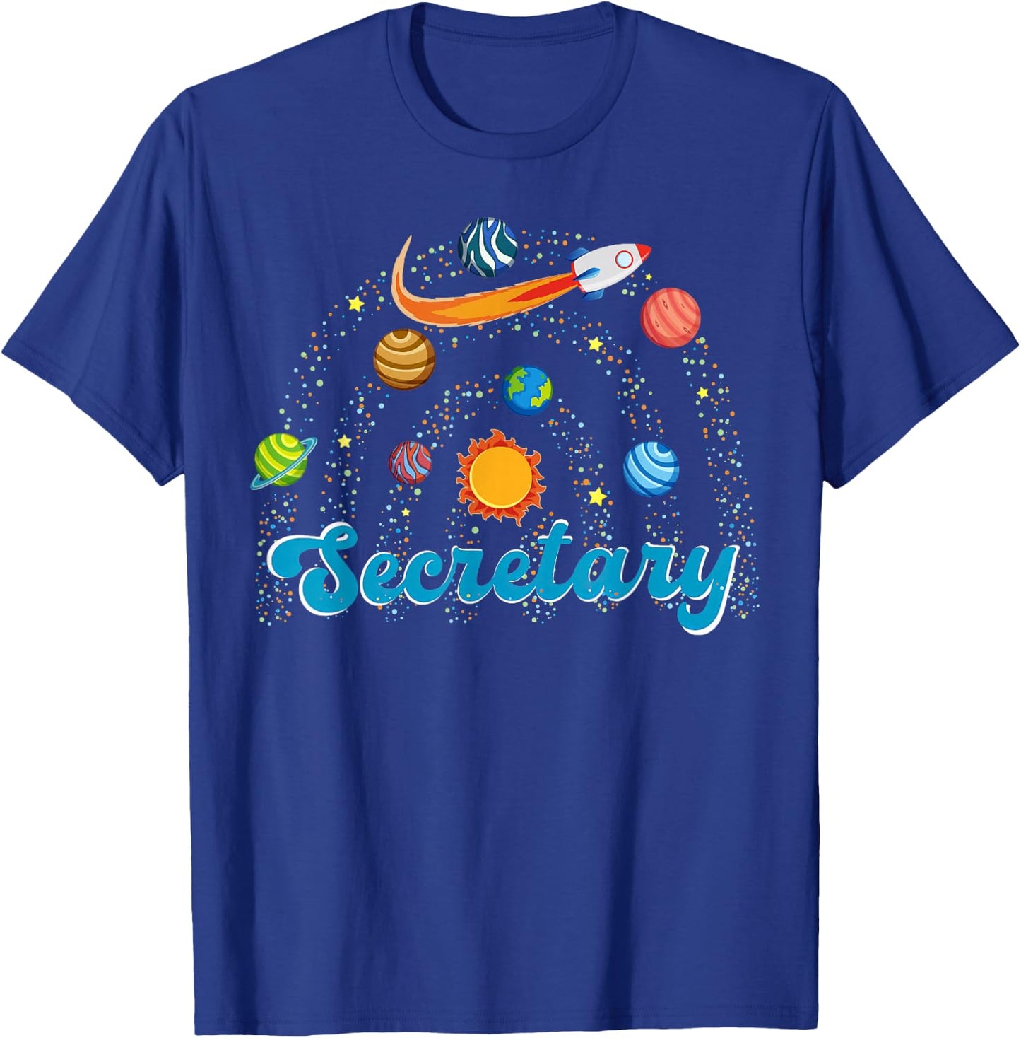 School Secretary Outer Space Front Office Admin Assistant T-Shirt - T-Shirt | Royal