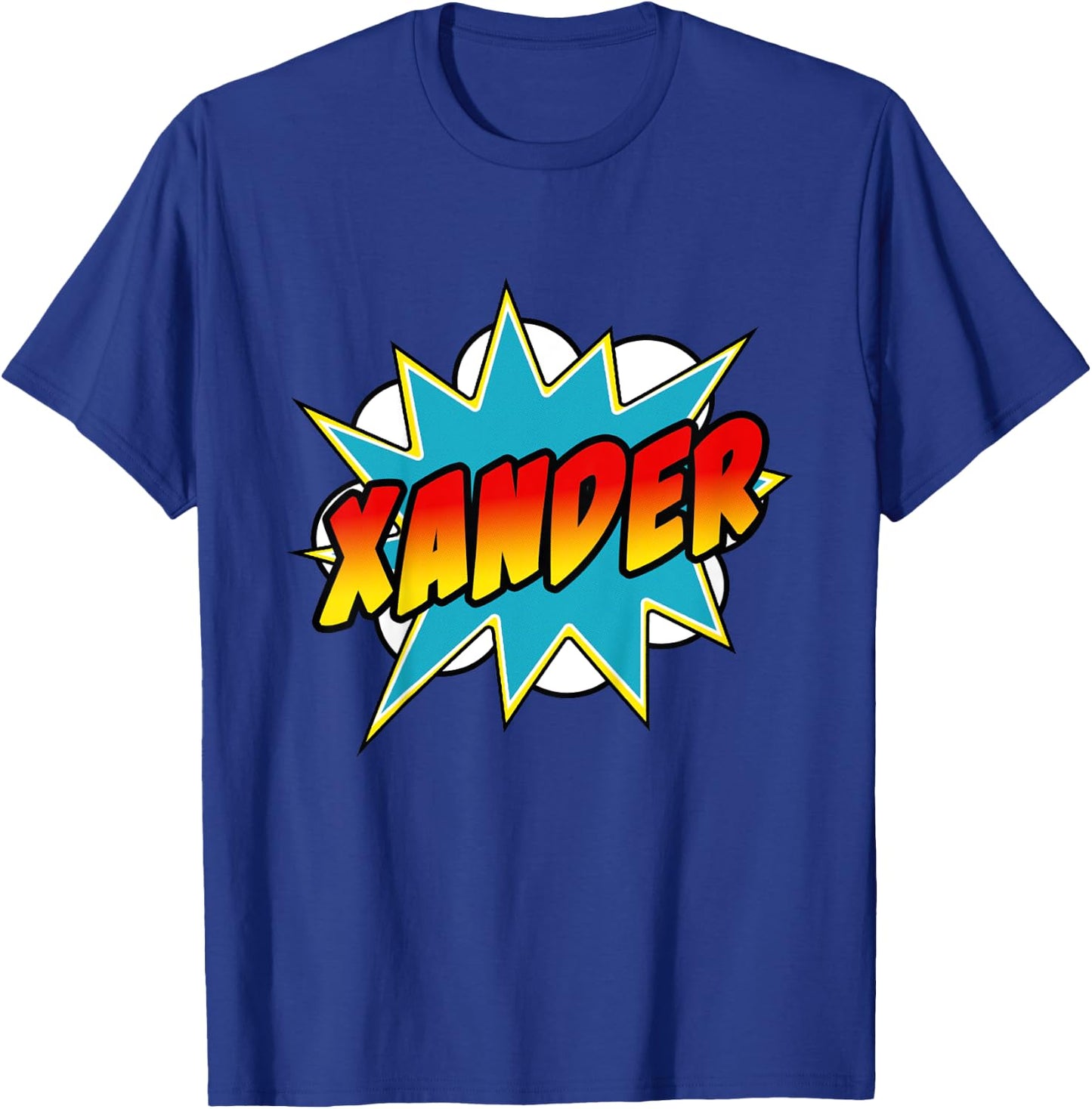 Kids Boys Xander Name Comic Book Superhero T-Shirt - T-Shirt | Royal