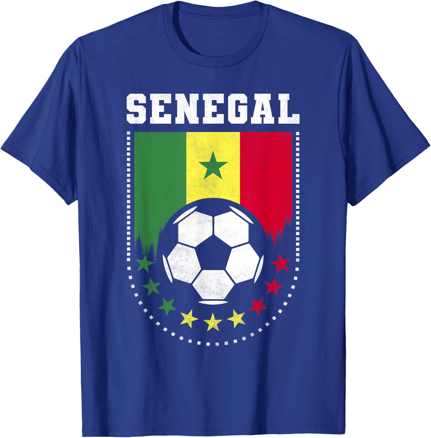 Senegal Flag Soccer Fan T-Shirt - T-Shirt | Royal