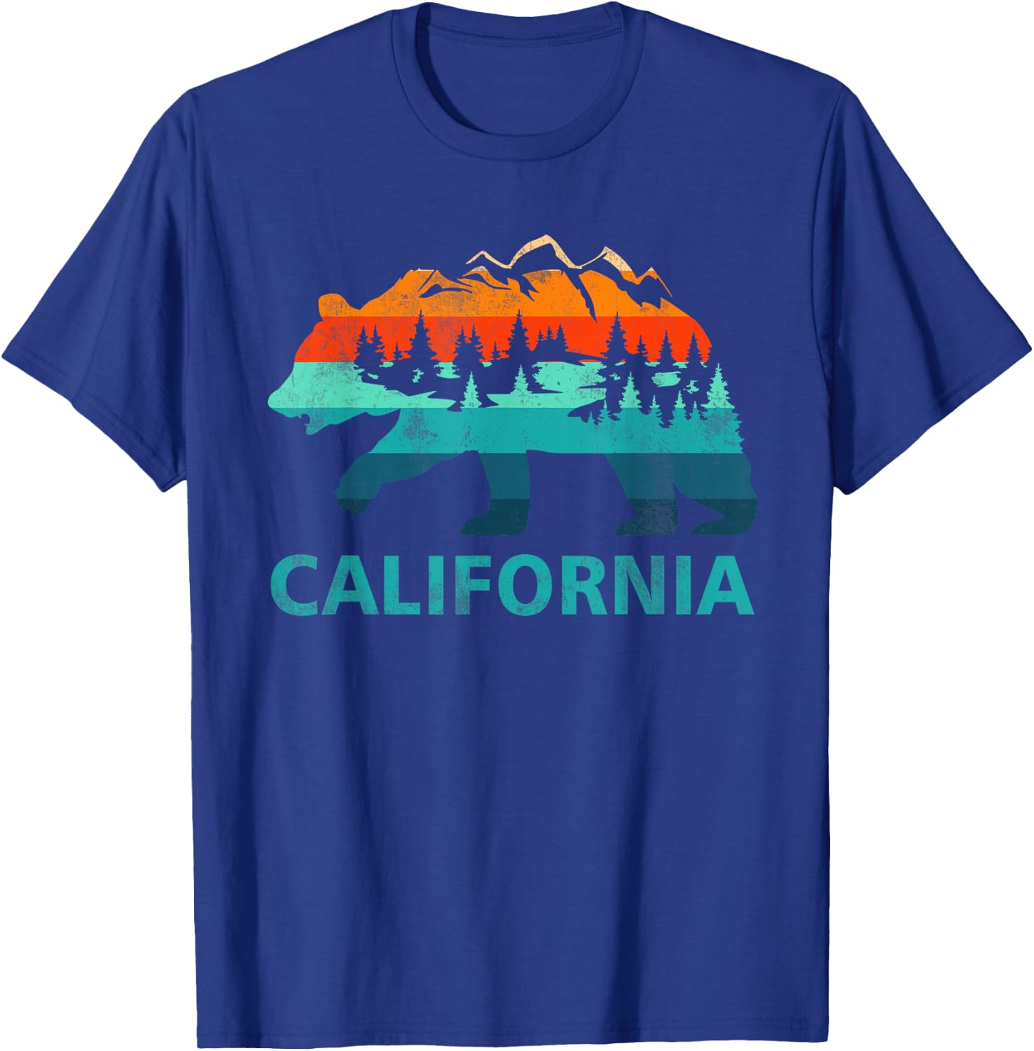 California Bear Vintage Retro Nature Hiking Souvenir T-Shirt - T-Shirt | Royal