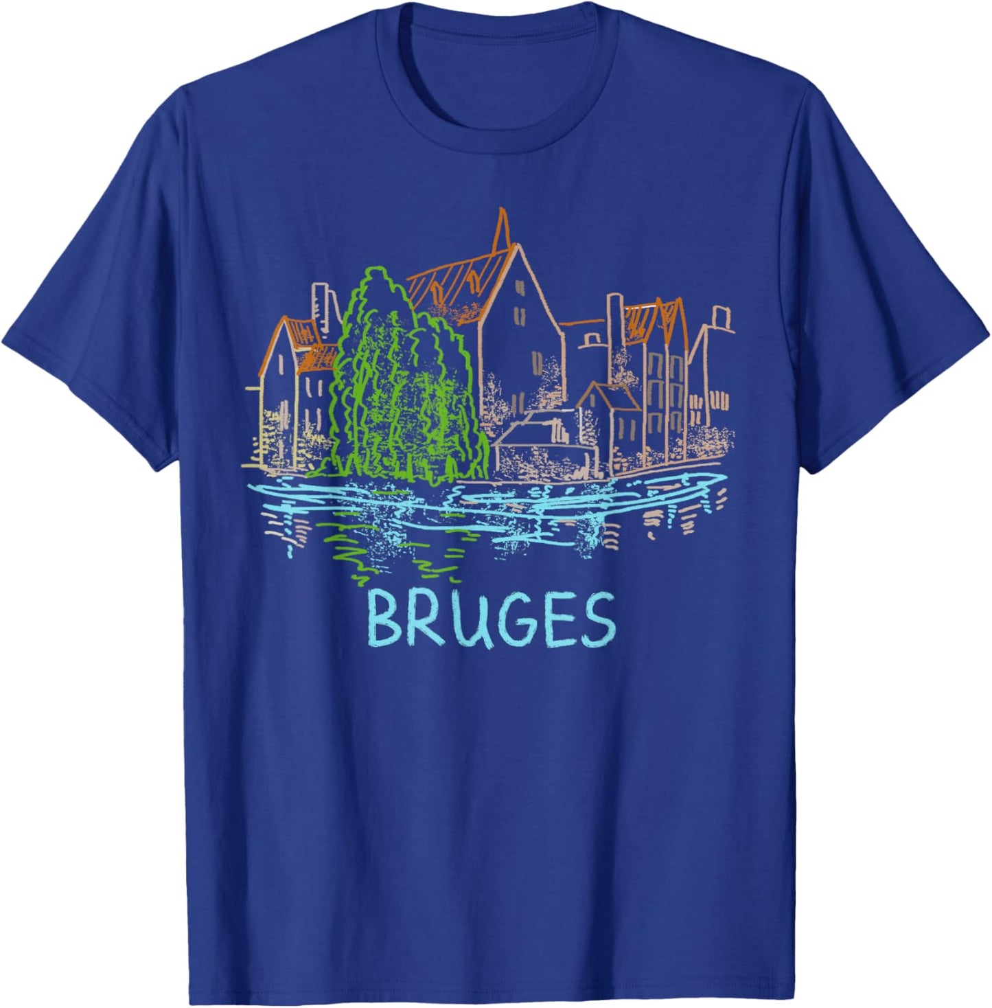 Bruges Belgium Art Gift Men Women T-Shirt - T-Shirt | Royal