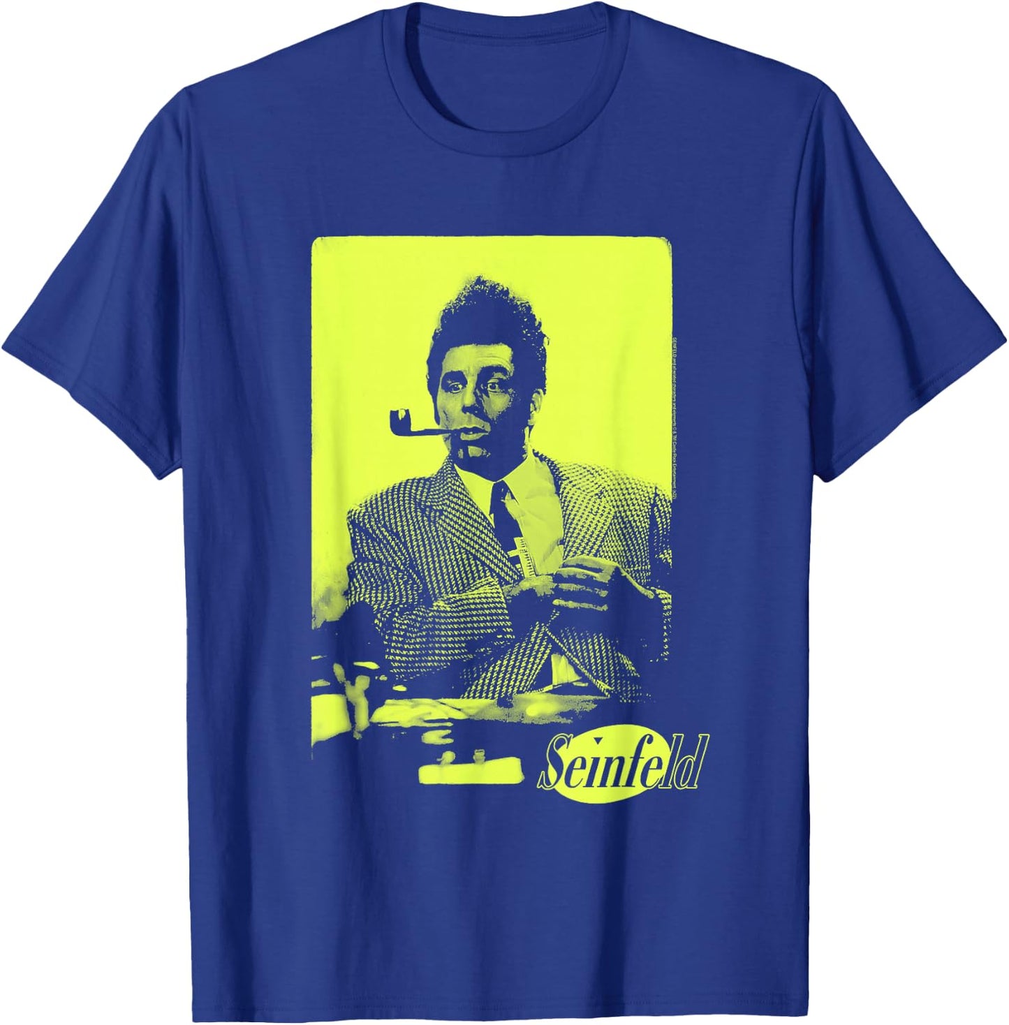 Seinfeld Kramer with Pipe Neon Portrait Funny 90's TV Show T-Shirt - T-Shirt | Royal