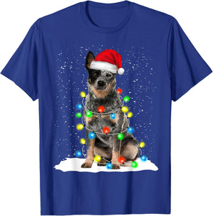 Blue Heeler Christmas Light Funny Gift Dog Lover Women T-Shirt - T-Shirt | Royal