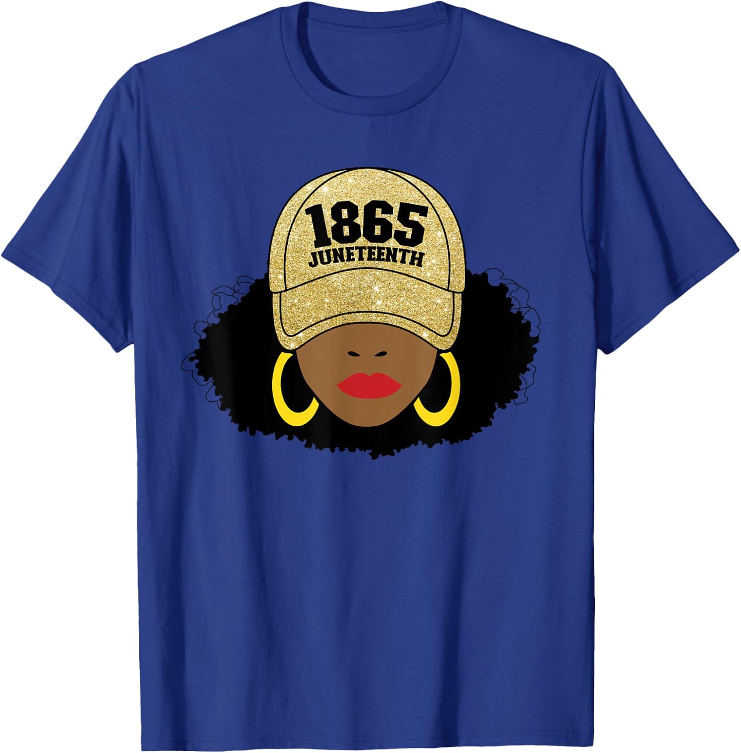 Juneteenth 1865 Black Freedom Afro Gold Women's Juneteenth T-Shirt - T-Shirt | Royal