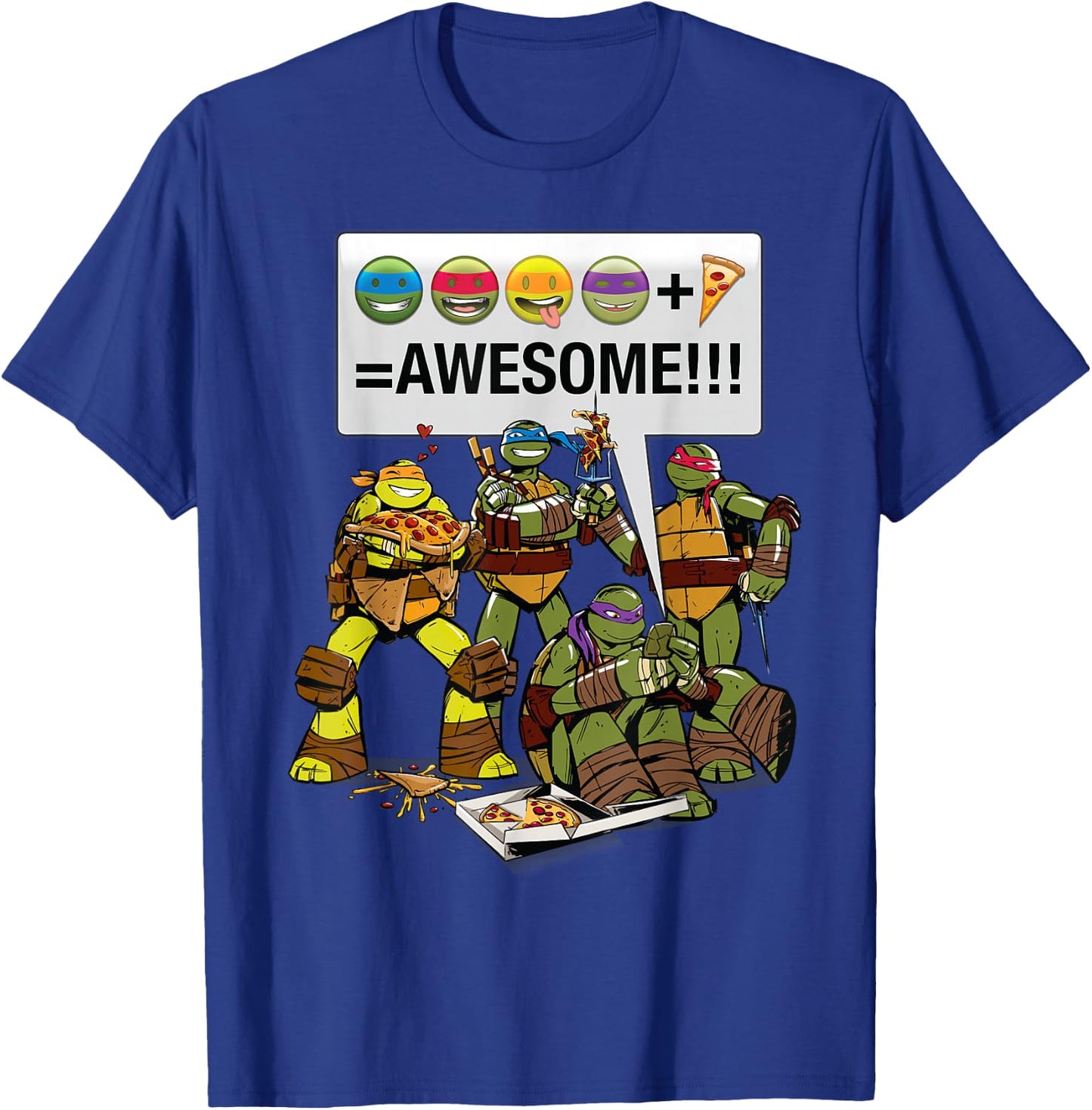 Teenage Mutant Ninja Turtles Plus Pizza Equals Awesome T-Shirt - T-Shirt | Royal