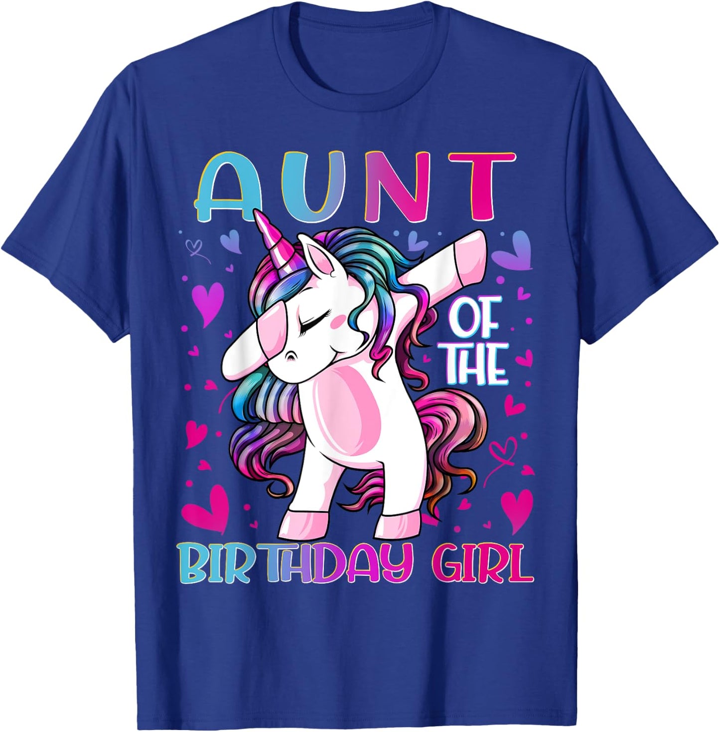 Aunt of the Birthday Girl Dabbing Unicorn Aunt Women Gifts T-Shirt - T-Shirt | Royal