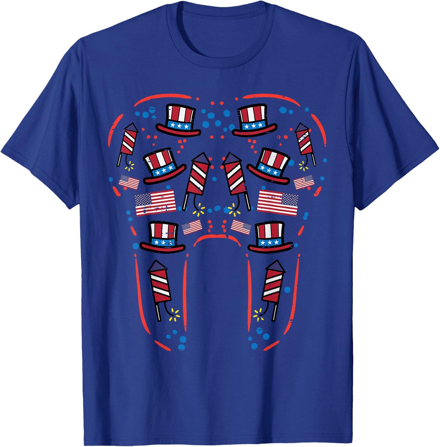 4th Of July Dentist Tooth US Flag Dental Patriotic Women Men T-Shirt - T-Shirt | Royal
