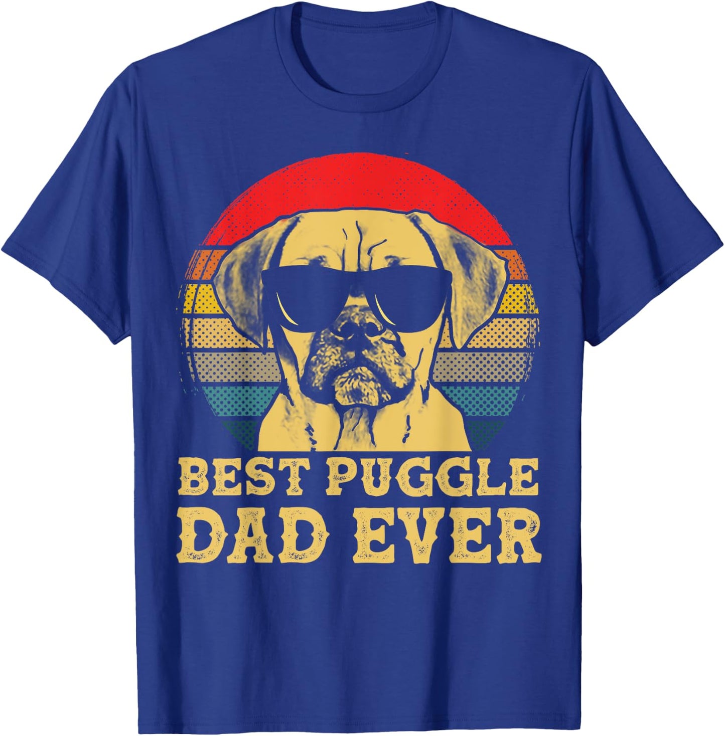 Best Puggle Dad Ever Dog Lovers Retro Vintage Women Kids T-Shirt - T-Shirt | Royal