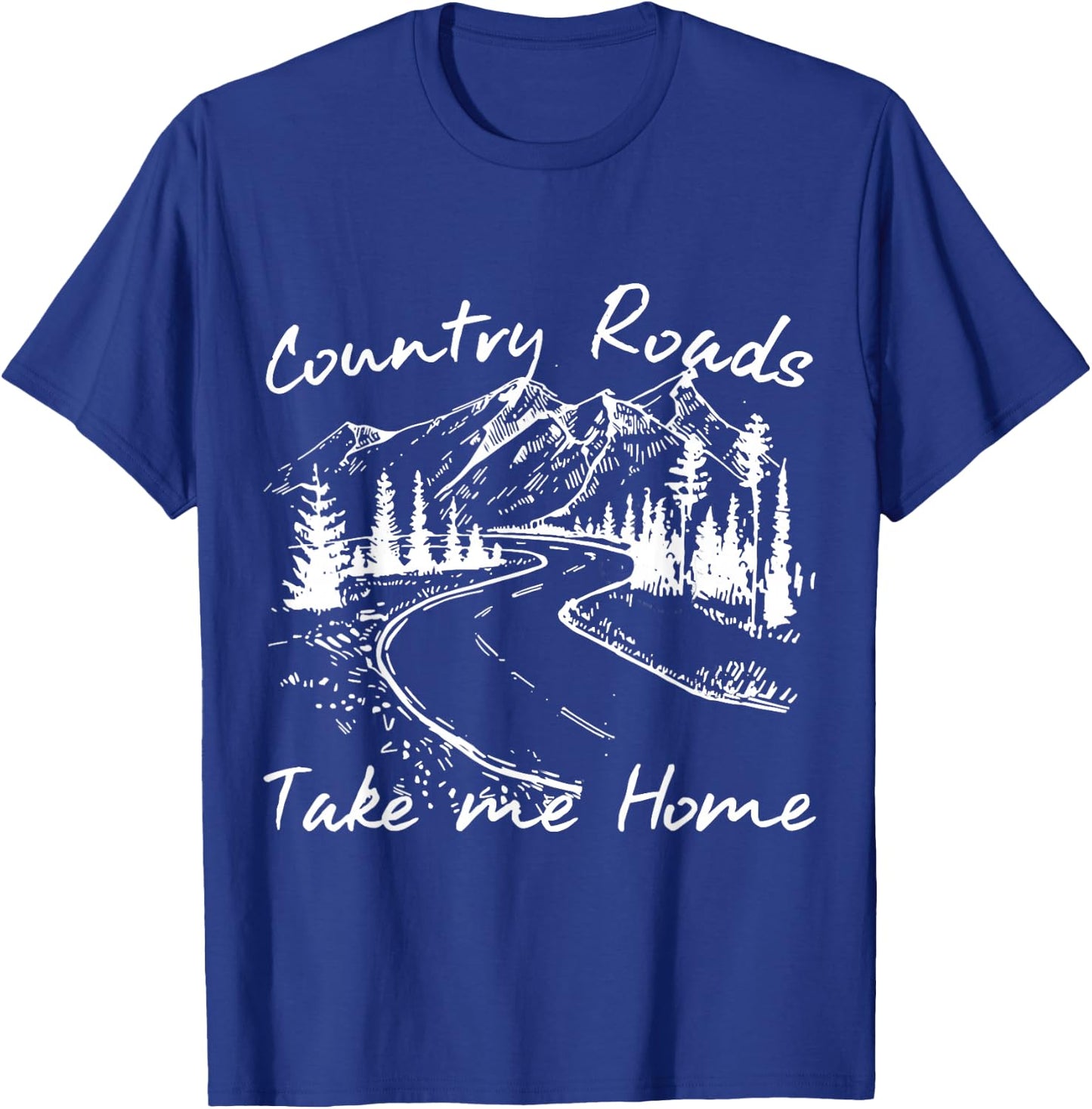 Vintage Country Roads Take Me Home T-Shirt - T-Shirt | Royal