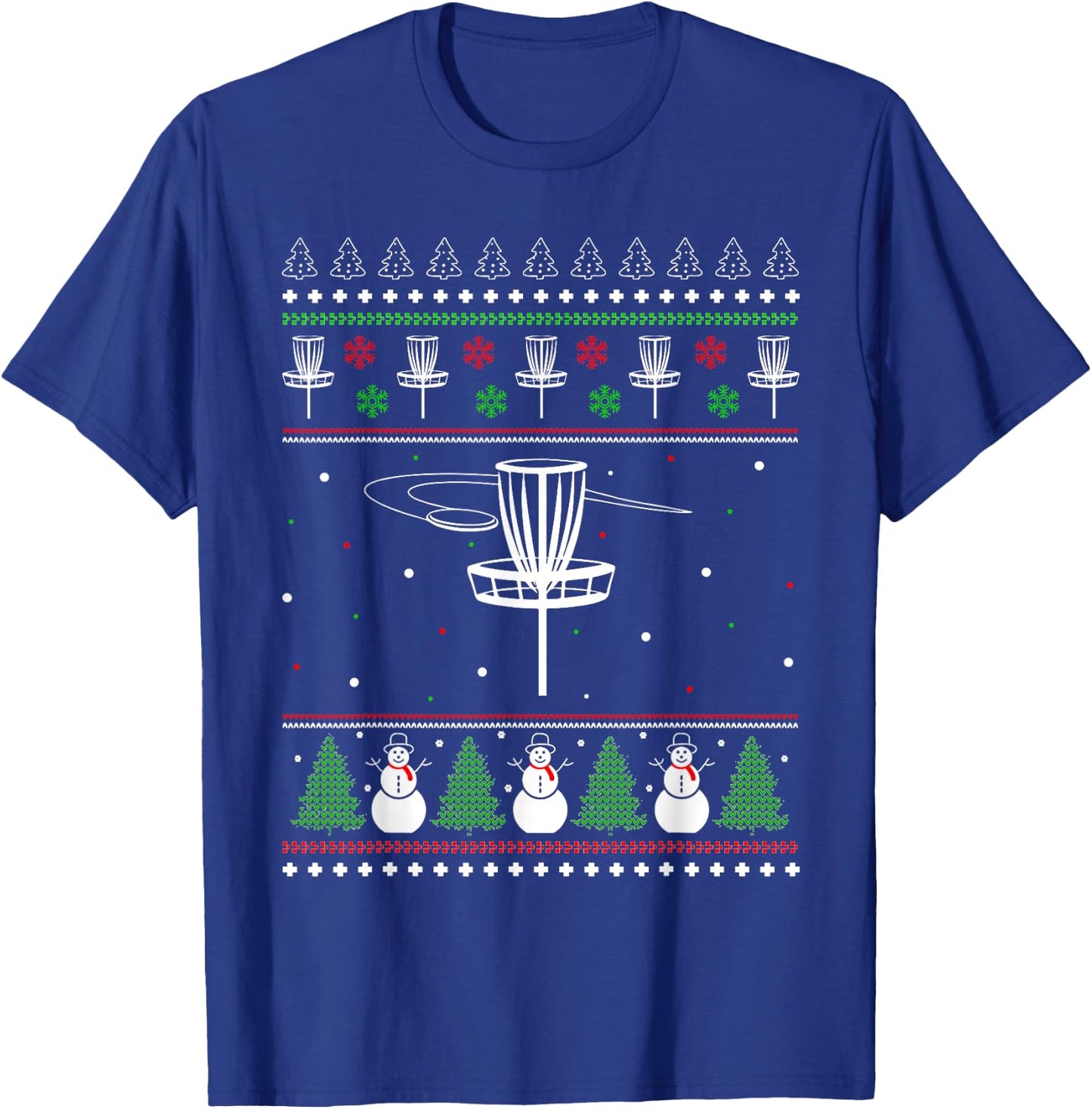 Disc Golf Ugly Christmas Sweater Pajama Gifts Women T-Shirt - T-Shirt | Royal