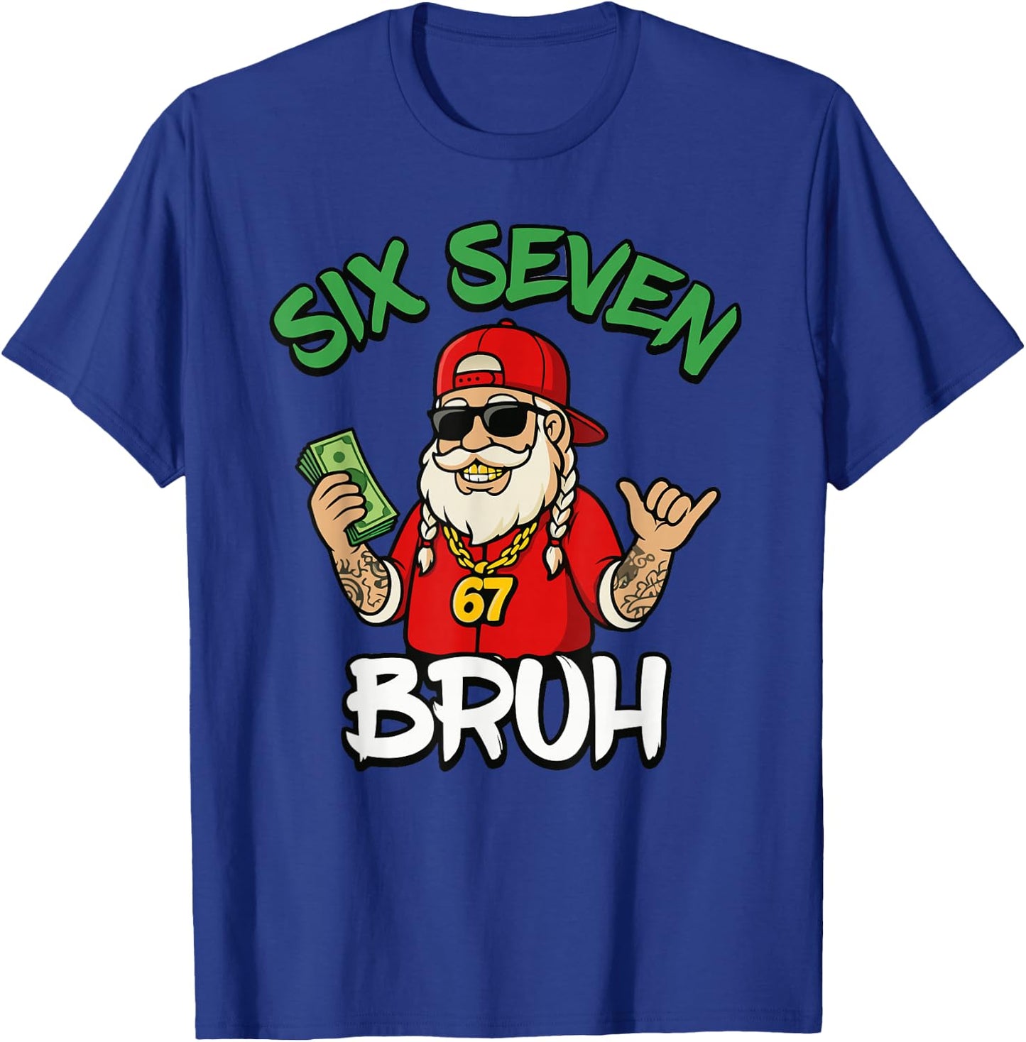 Six Seven 67 Christmas 6 7 Bruh Boys Kids 6-7 Meme Youth T-Shirt - T-Shirt | Royal
