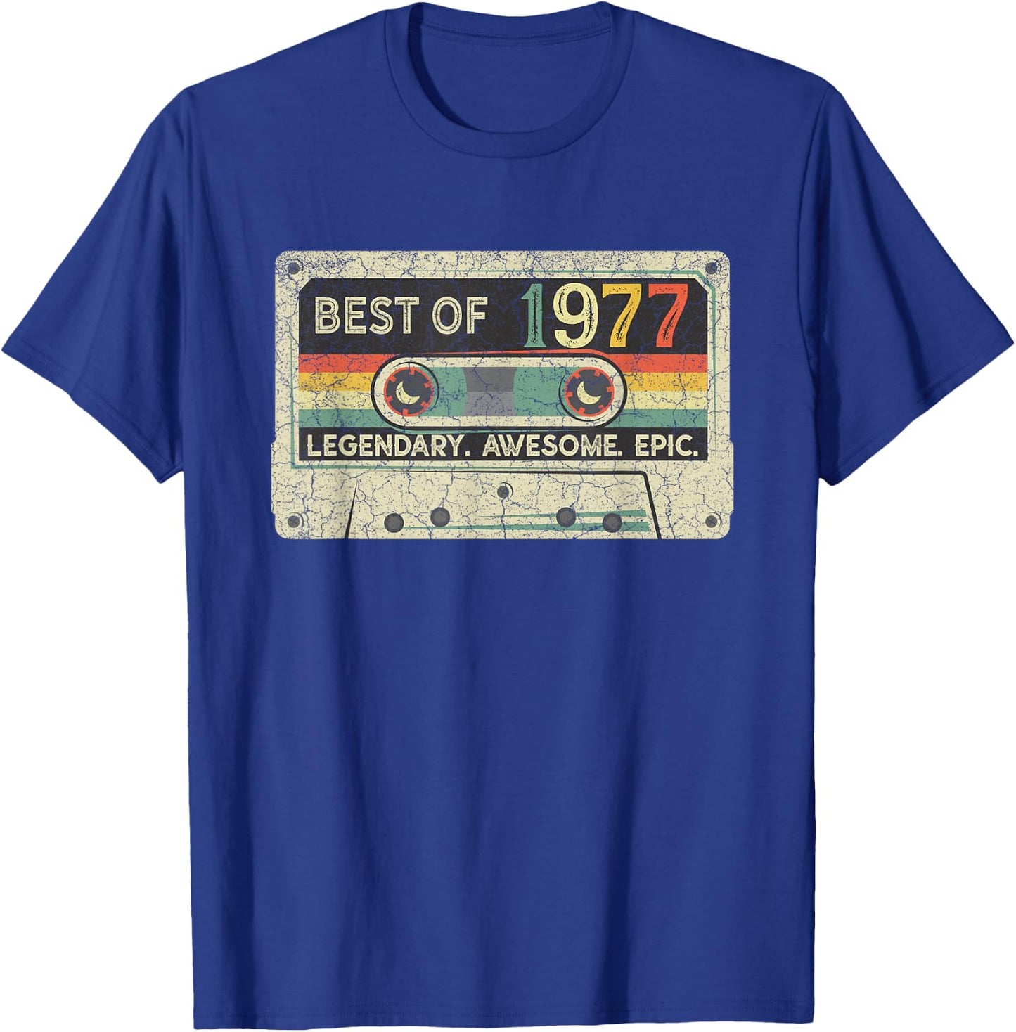 Vintage 1977 Limited Edition Cassette Tape 45th Birthday T-Shirt - T-Shirt | Royal