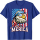 4th of July Shirt Bald Eagle USA Flag Patriotic Merica T-Shirt - T-Shirt | Royal