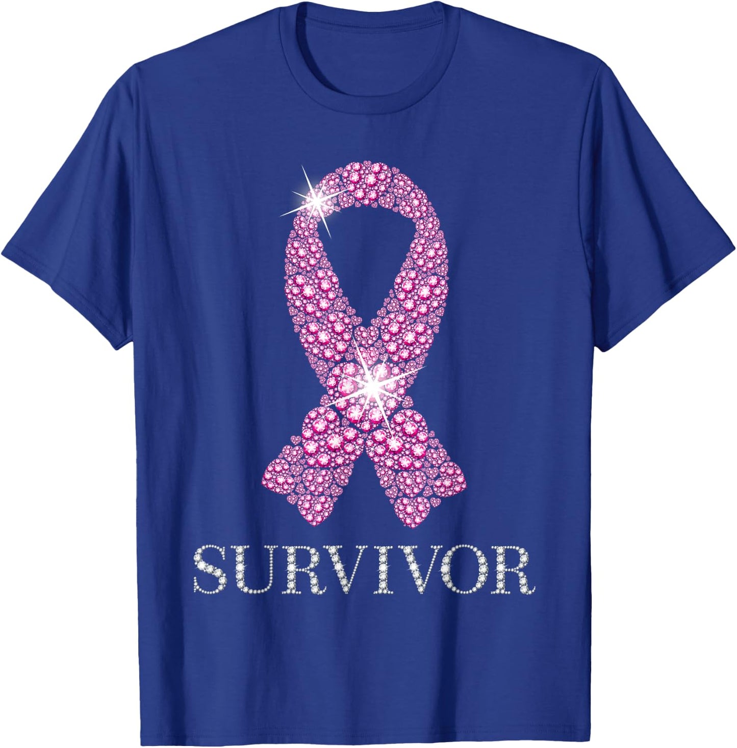 Breast Cancer Survivor Pink Ribbon National Cancer Survivor T-Shirt - T-Shirt | Royal