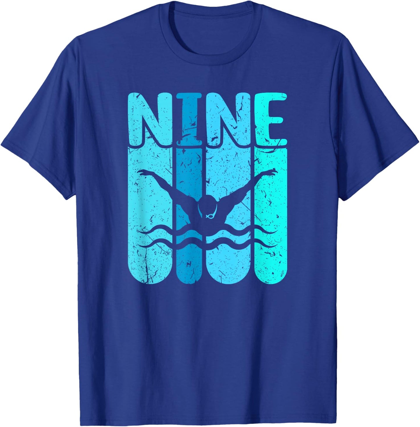 Swimmer 9th Birthday Swimming T-Shirt - T-Shirt | Royal