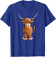 Cute Hairy Scottish Highland Cow Men Kids T-Shirt - T-Shirt | Royal