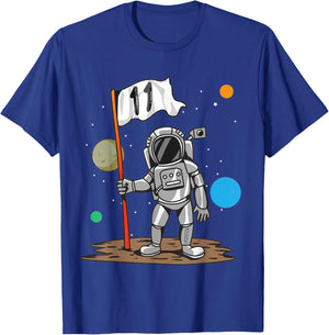 11th Birthday Outer Astrology | 11 Year Astronaut Space T-Shirt - T-Shirt | Royal