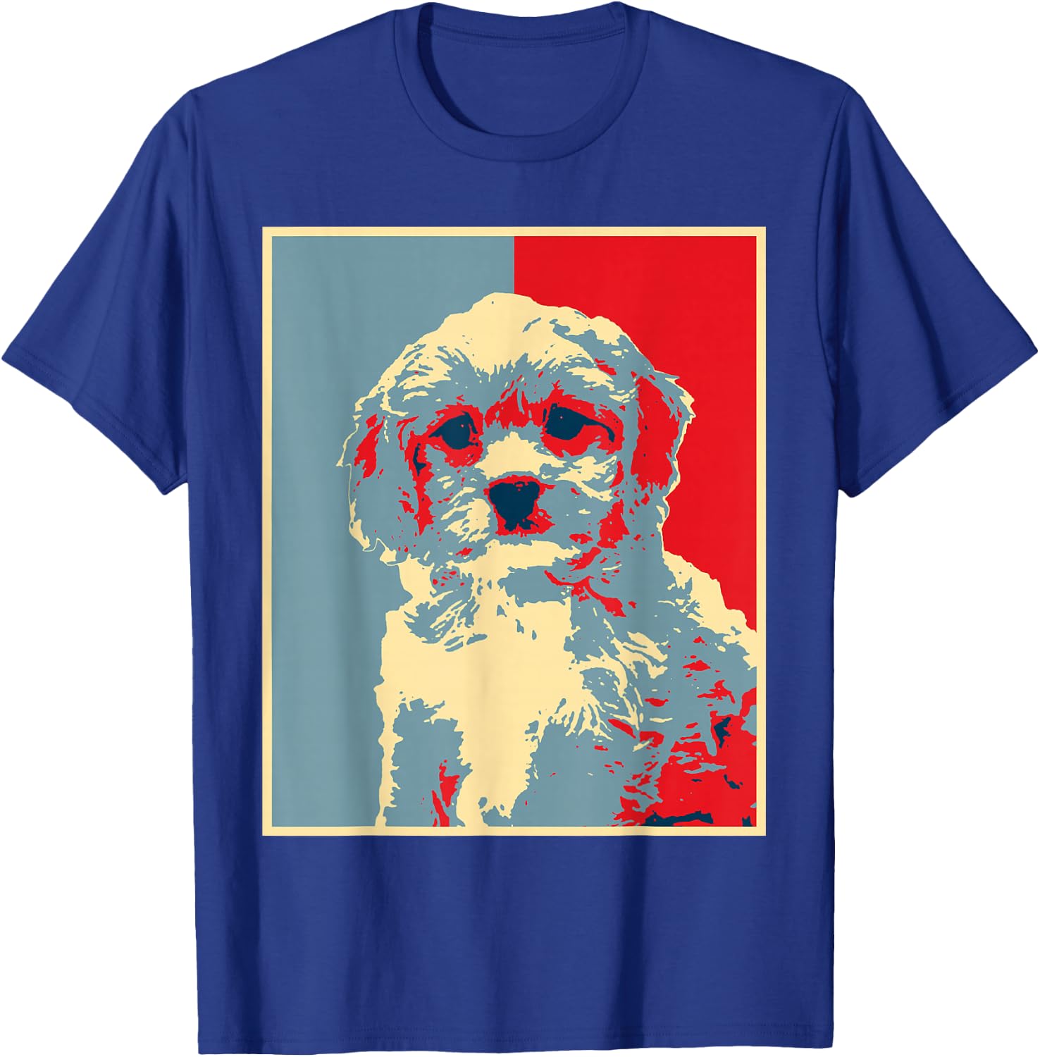 Retro Cavachon Gift Dog Owner Dog Artwork - Vintage Silhouette Cavachon Black T-Shirt - T-Shirt | Royal
