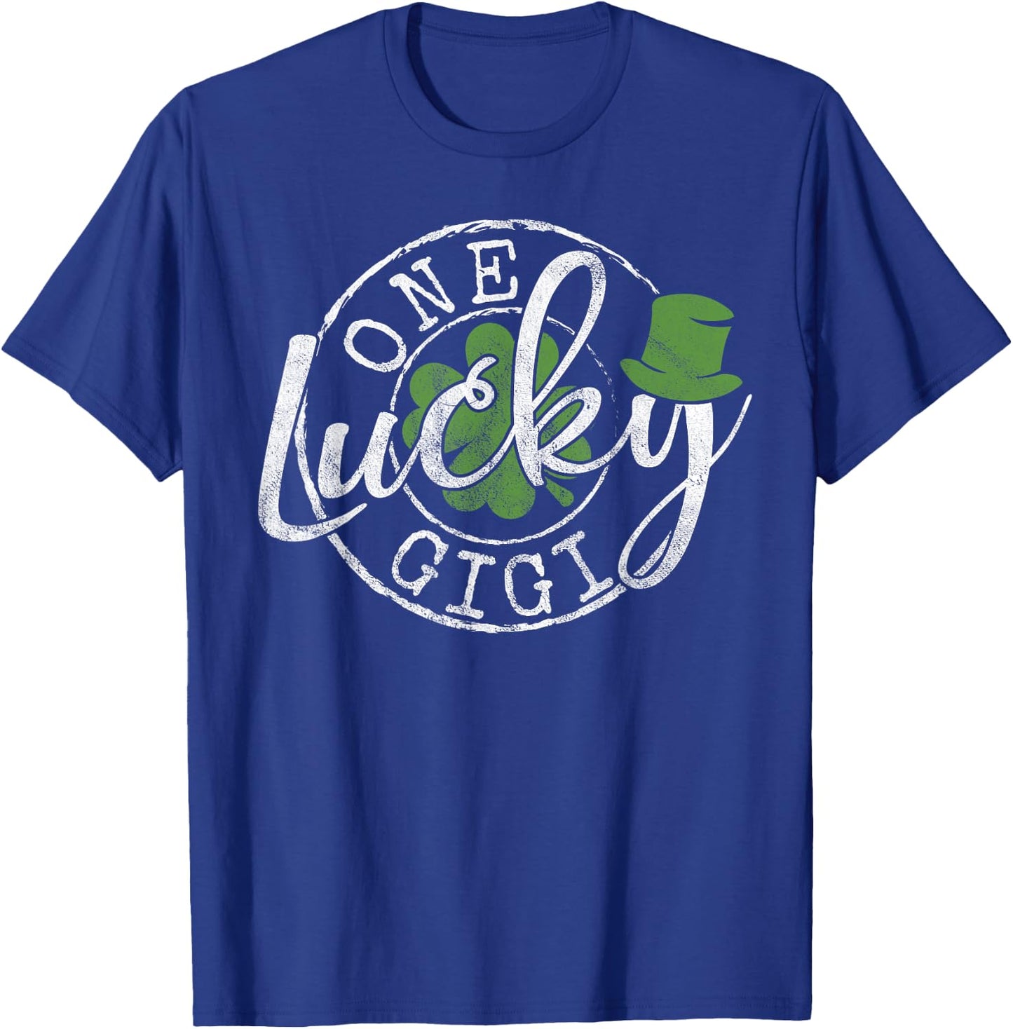 One Lucky Gigi Funny Irish Clovers Grandma St Patrick's Day T-Shirt - T-Shirt | Royal