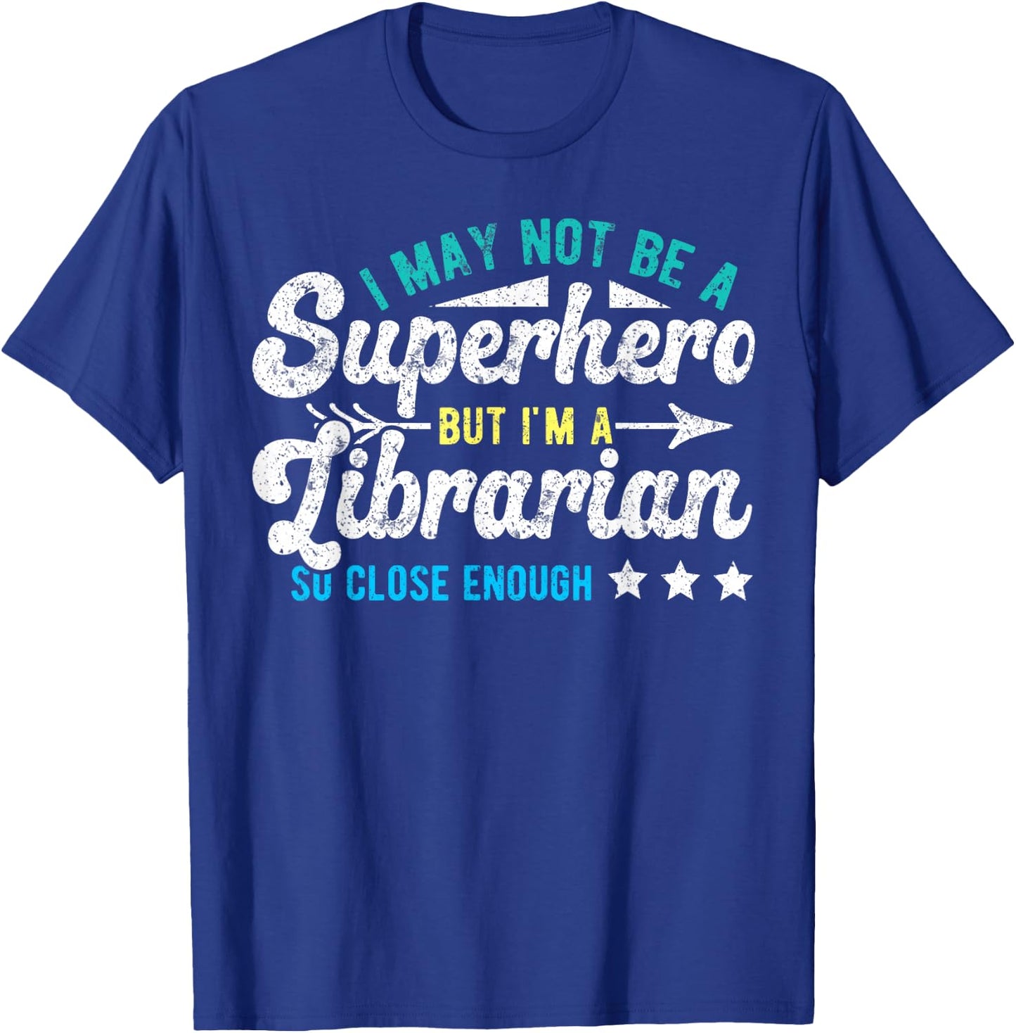Funny School Librarian Library Superhero & Librarian Library T-Shirt - T-Shirt | Royal