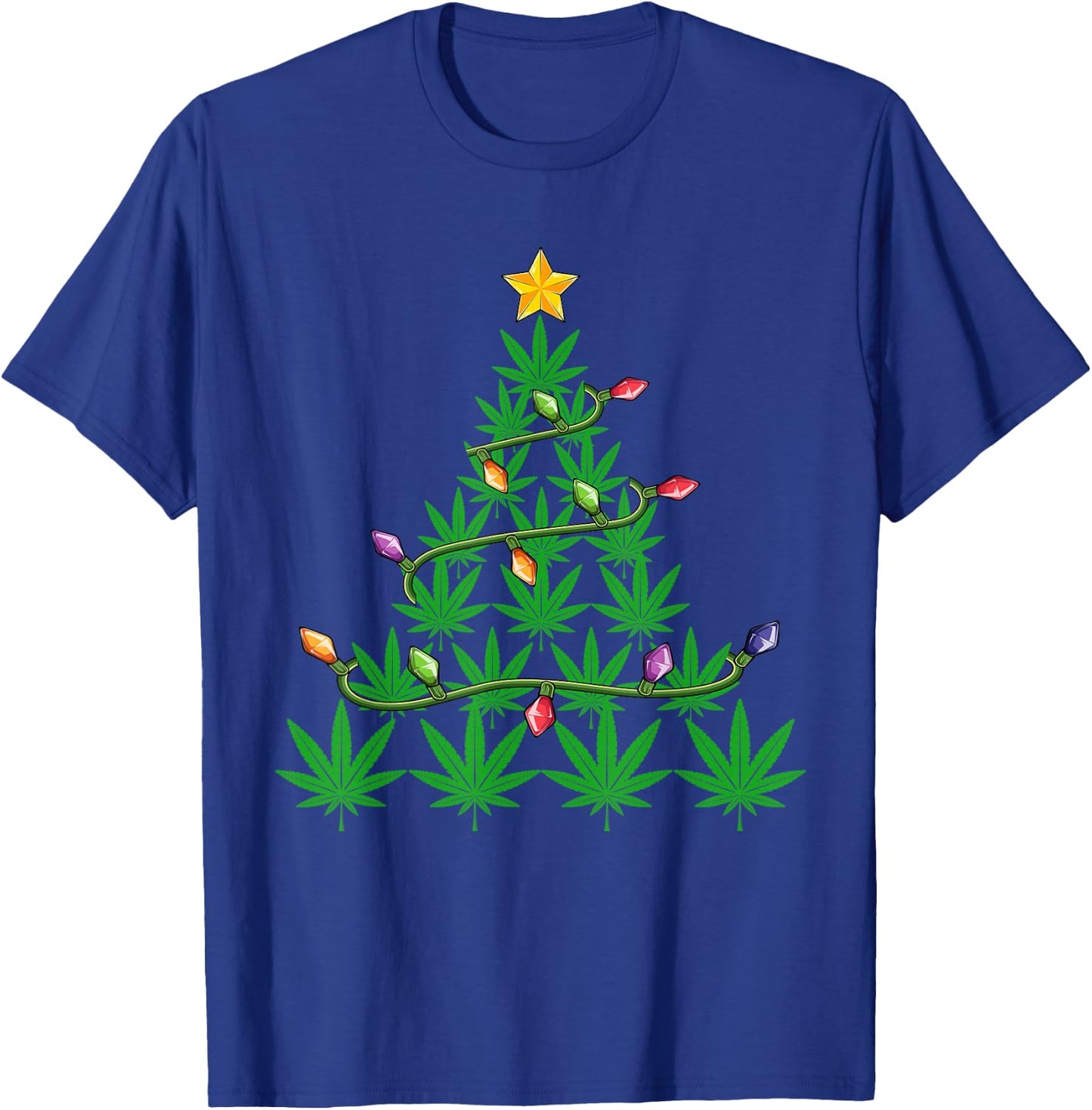 Weed Christmas Men Apparel Funny Marijuana Pot Leaf Cannabis T-Shirt - T-Shirt | Royal