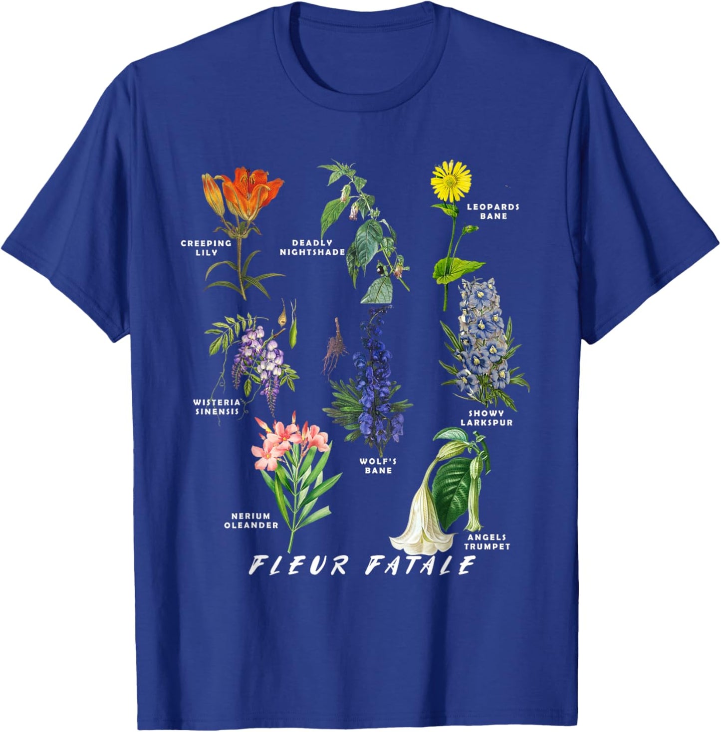 Botanist Gardening Fleur Fatale Poison Botanical Chart T-Shirt - T-Shirt | Royal