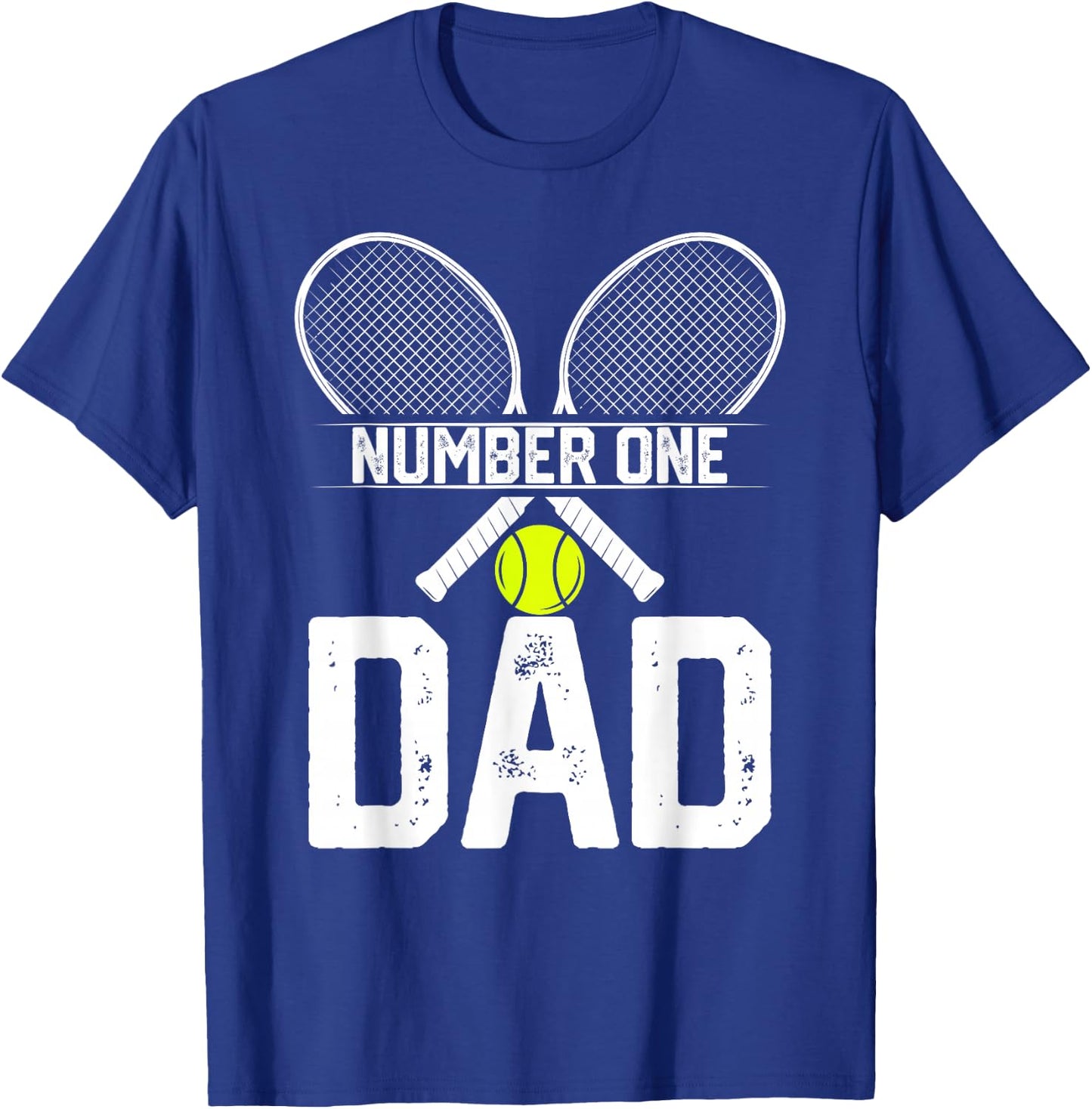Number One Tennis Dad Tennis Player Father's Day T-Shirt - T-Shirt | Royal