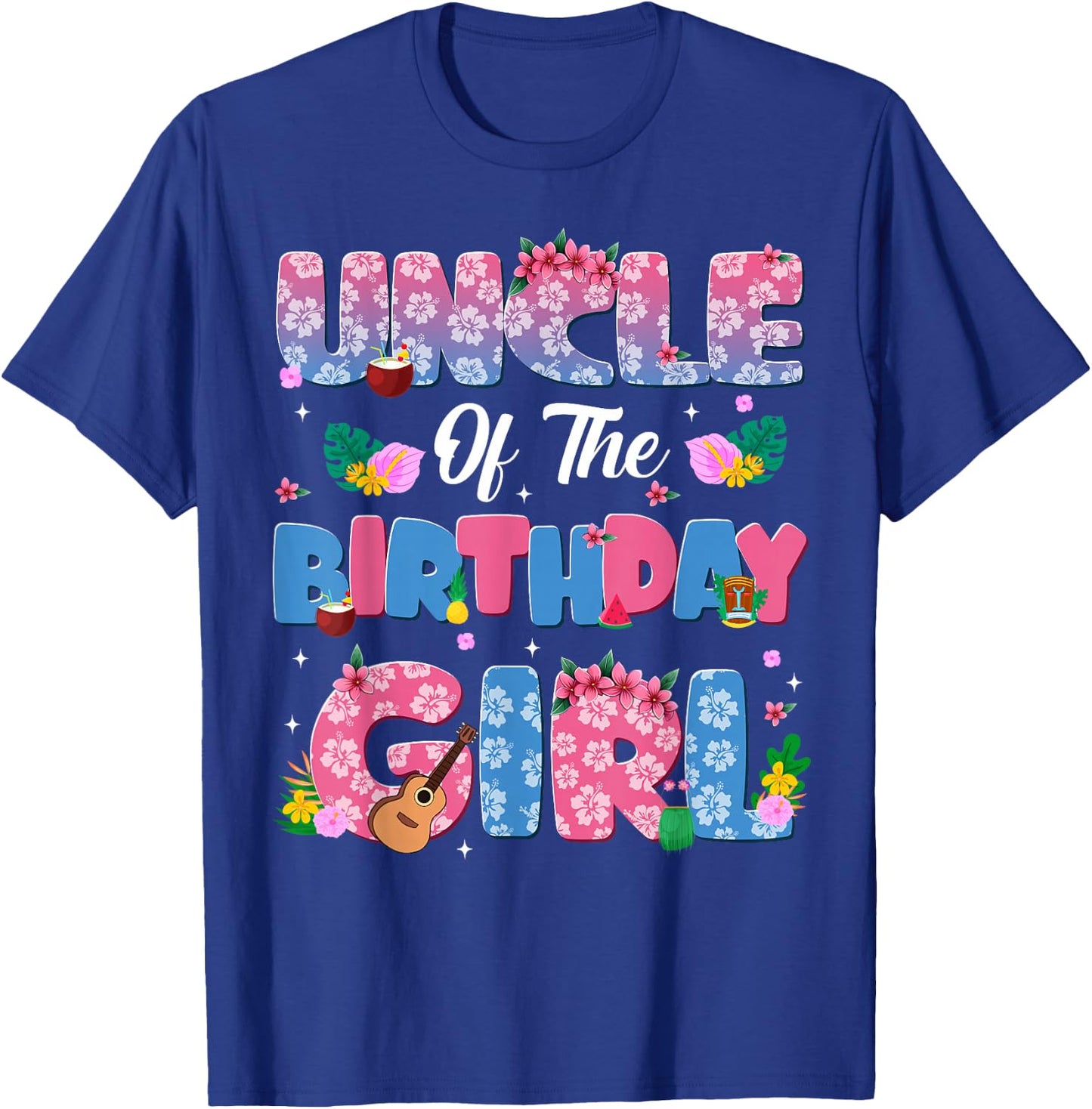 Uncle Of The Birthday Girl Party Decor Family Matching T-Shirt - T-Shirt | Royal
