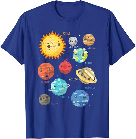 Planets Astrophysicist Toddlers Gift Telescope Astronomy T-Shirt - T-Shirt | Royal