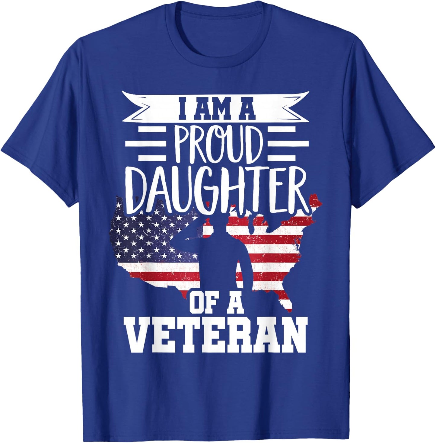 Proud Daughter Veteran Nothing Scares Patriotic Veterans Day T-Shirt - T-Shirt | Royal