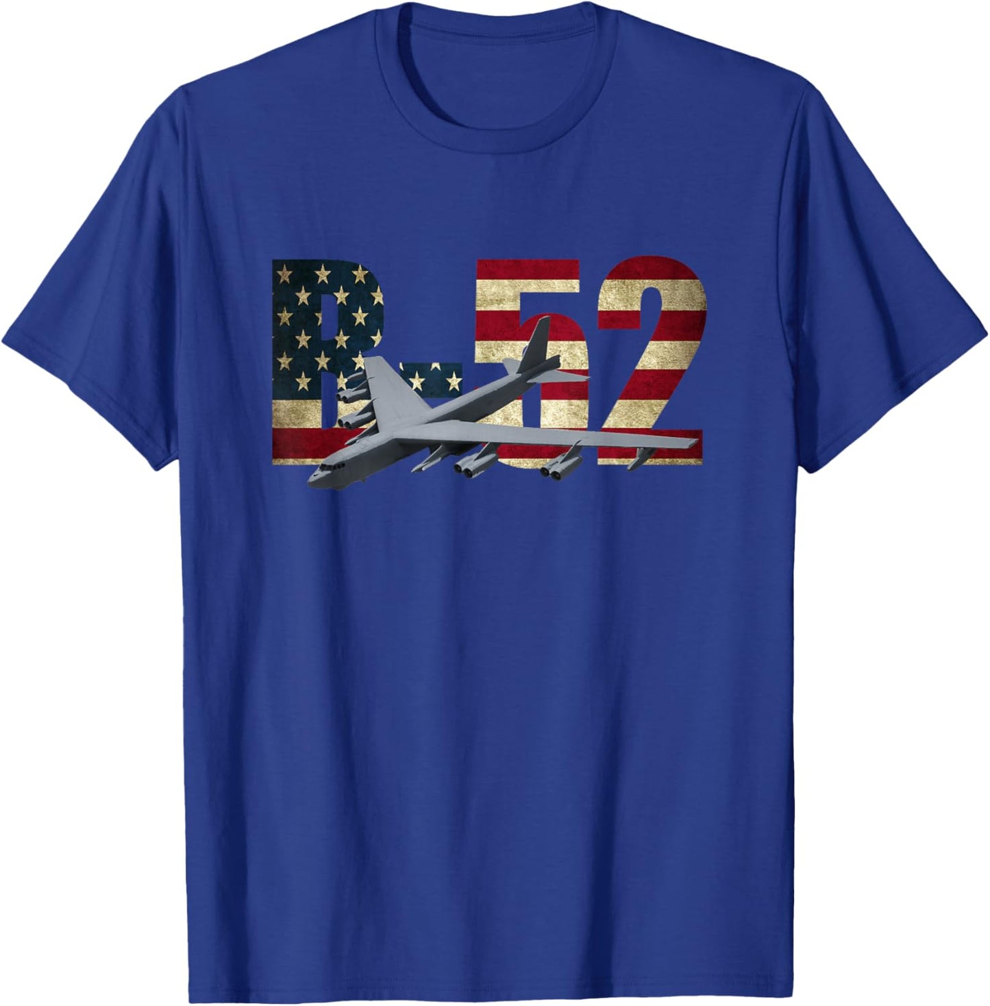 B-52 Stratofortress Bomber US American Flag T-Shirt - T-Shirt | Royal