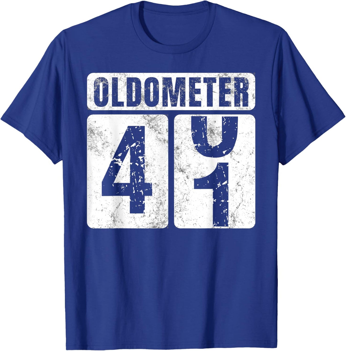 Oldometer 41 Shirt Vintage Funny 41st Birthday Gift T-Shirt - T-Shirt | Royal