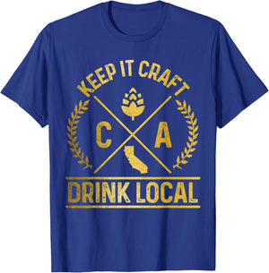 Craft Beer California Drink Local CA Brewery Beer Brewer T-Shirt - T-Shirt | Royal