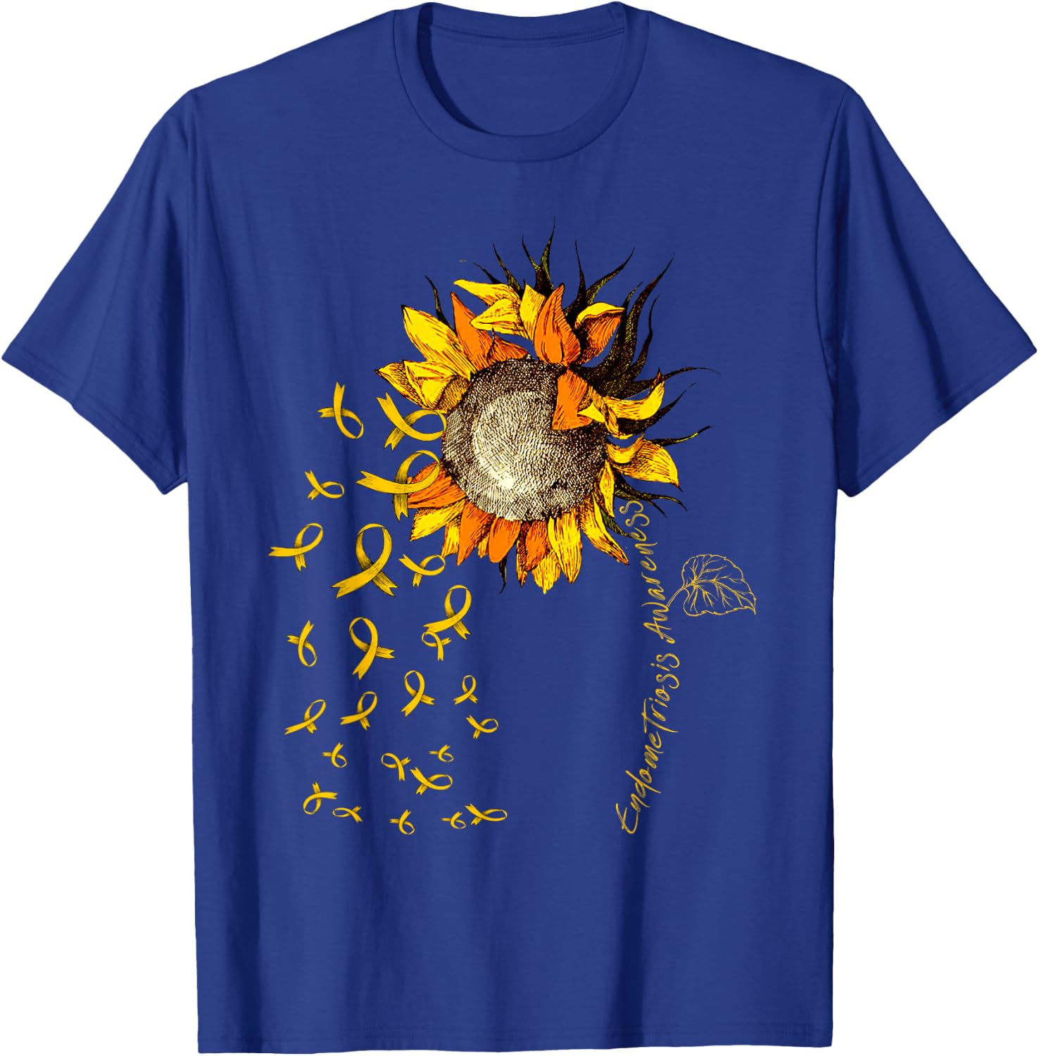 ENDOMETRIOSIS Awareness Sunflower T-Shirt - T-Shirt | Royal