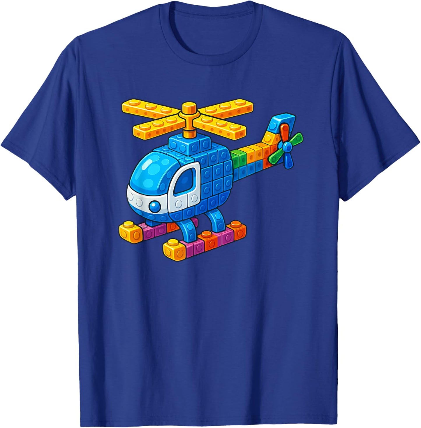Master Builder Helicopter Building Blocks Builders Toys Boys T-Shirt - T-Shirt | Royal