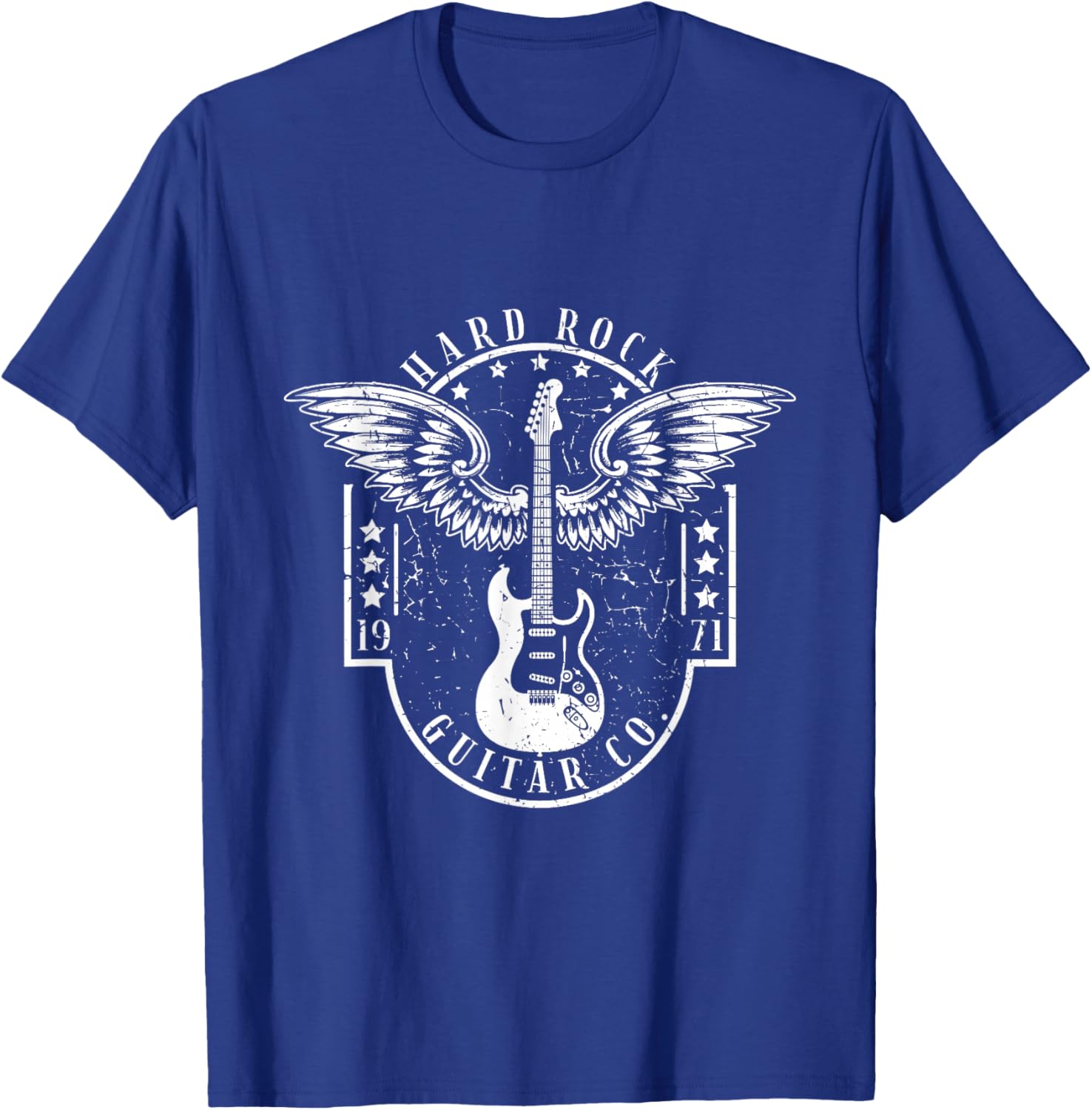 Hard Rock Guitar Co. Guitarist Rock and Roll Rocker Musician T-Shirt - T-Shirt | Royal