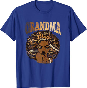 Grandma Afro Woman Black History BLM Melanin Grandmother T-Shirt - T-Shirt | Royal
