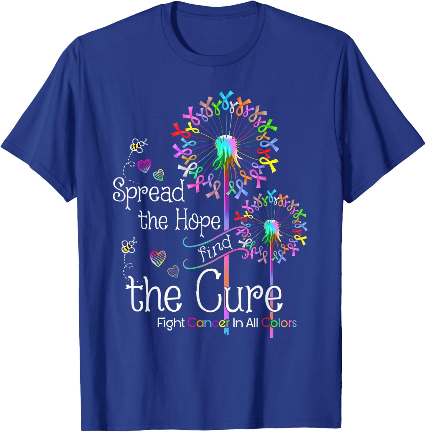 The Hope Find The Cure Fight Black X-Small Classic Fit T-Shirt - T-Shirt | Royal