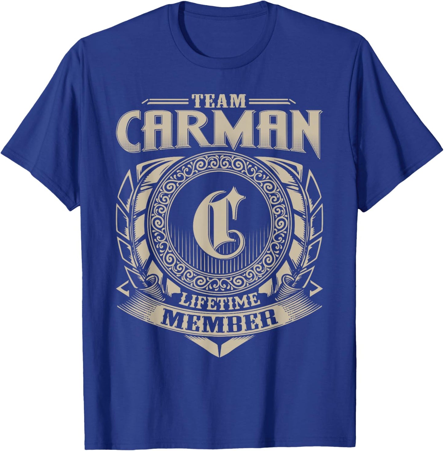 Team CARMAN Lifetime Member Funny CARMAN Family Name Vintage T-Shirt - T-Shirt | Royal