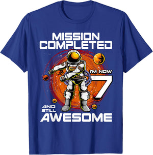 7th Birthday Astronaut 7 Years Old Outer Space Birthday T-Shirt - T-Shirt | Royal