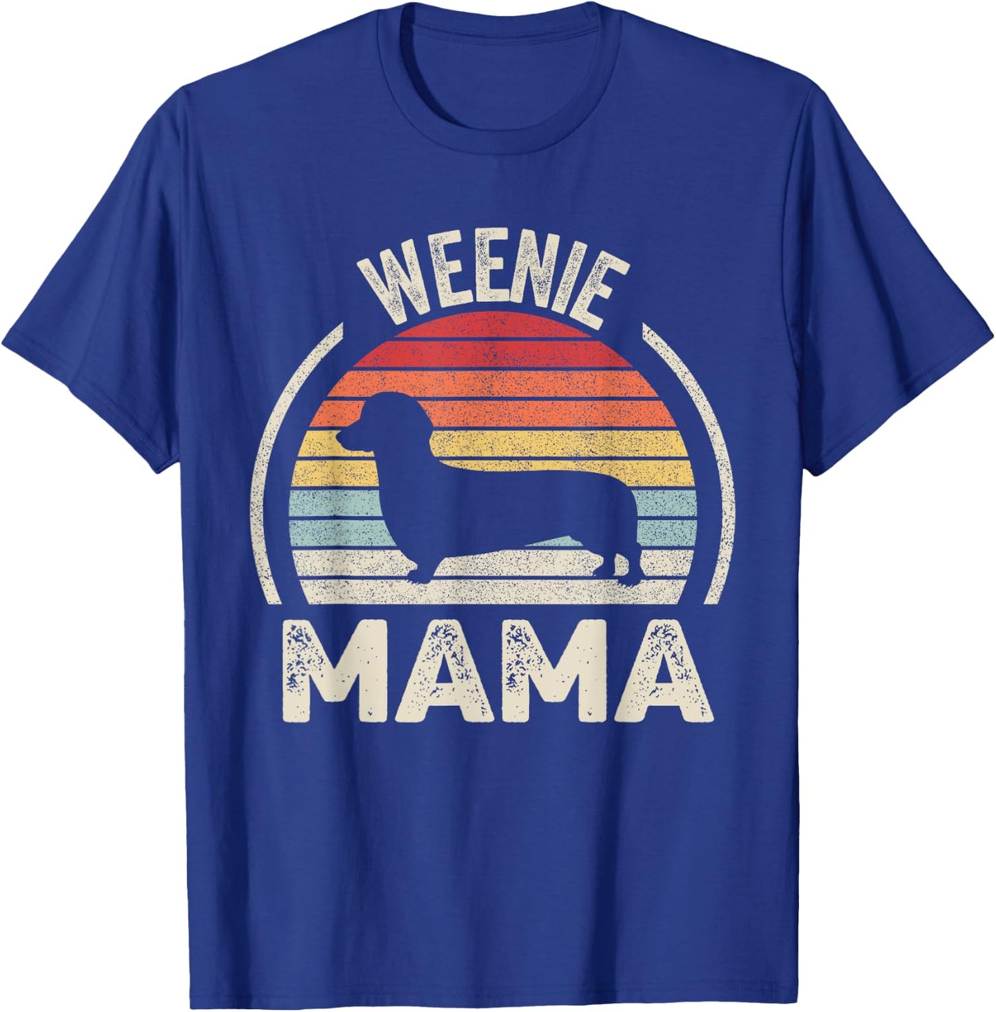 Vintage Retro Weenie Mama Funny Dachshund Lover Weiner Dog Women Kids T-Shirt - T-Shirt | Royal