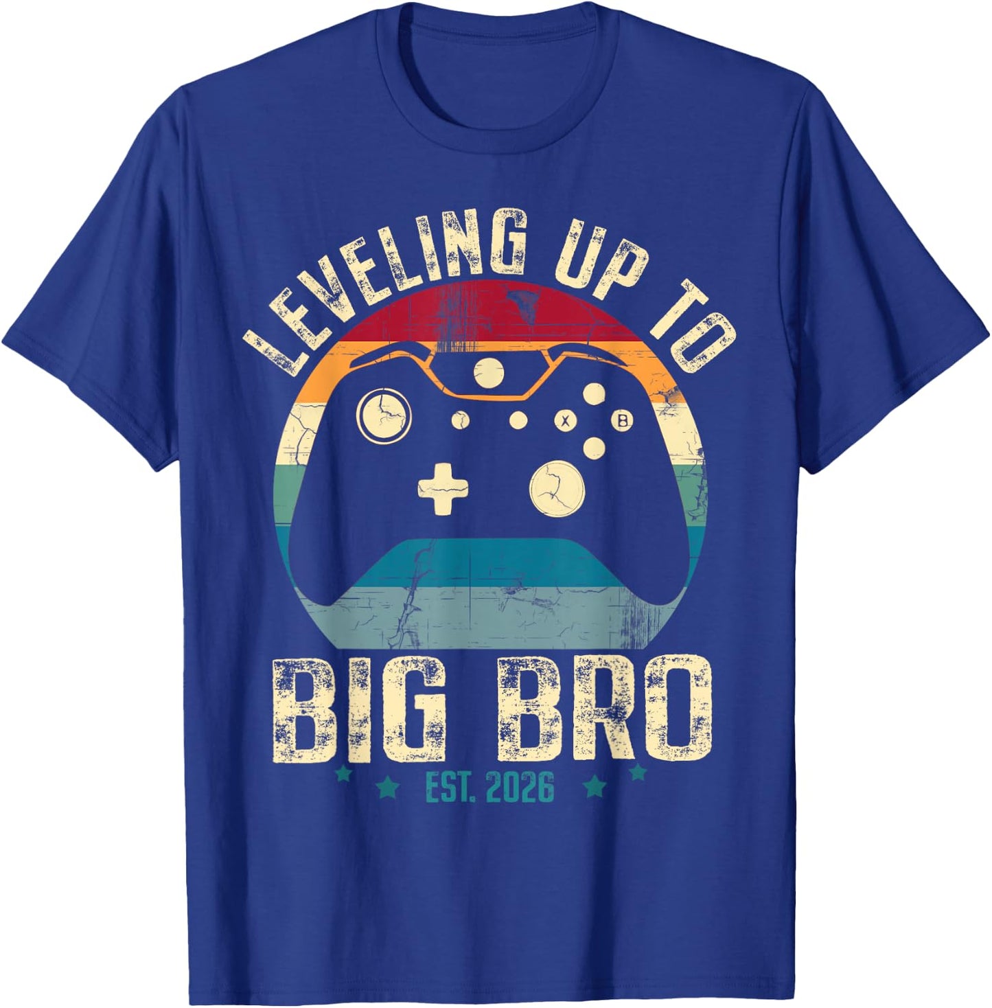 Leveling up to Big Brother 2026 Funny Gamer Boys Kids Men T-Shirt - T-Shirt | Royal