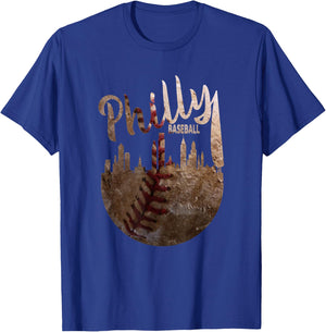Retro Philadelphia Baseball Vintage distressed Men Women T-Shirt - T-Shirt | Royal
