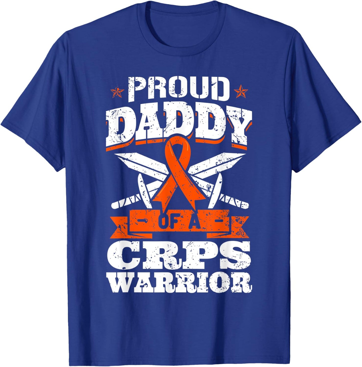 Proud Daddy Of A CRPS Warrior RSD Awareness Ribbon RND Dad T-Shirt - T-Shirt | Royal