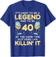 Hard To Be Legend And 40 Killin It Funny 40th Birthday Bday T-Shirt - T-Shirt | Royal