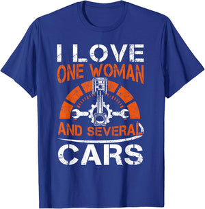 I Love One Woman And Multiple Cars T-Shirt - T-Shirt | Royal