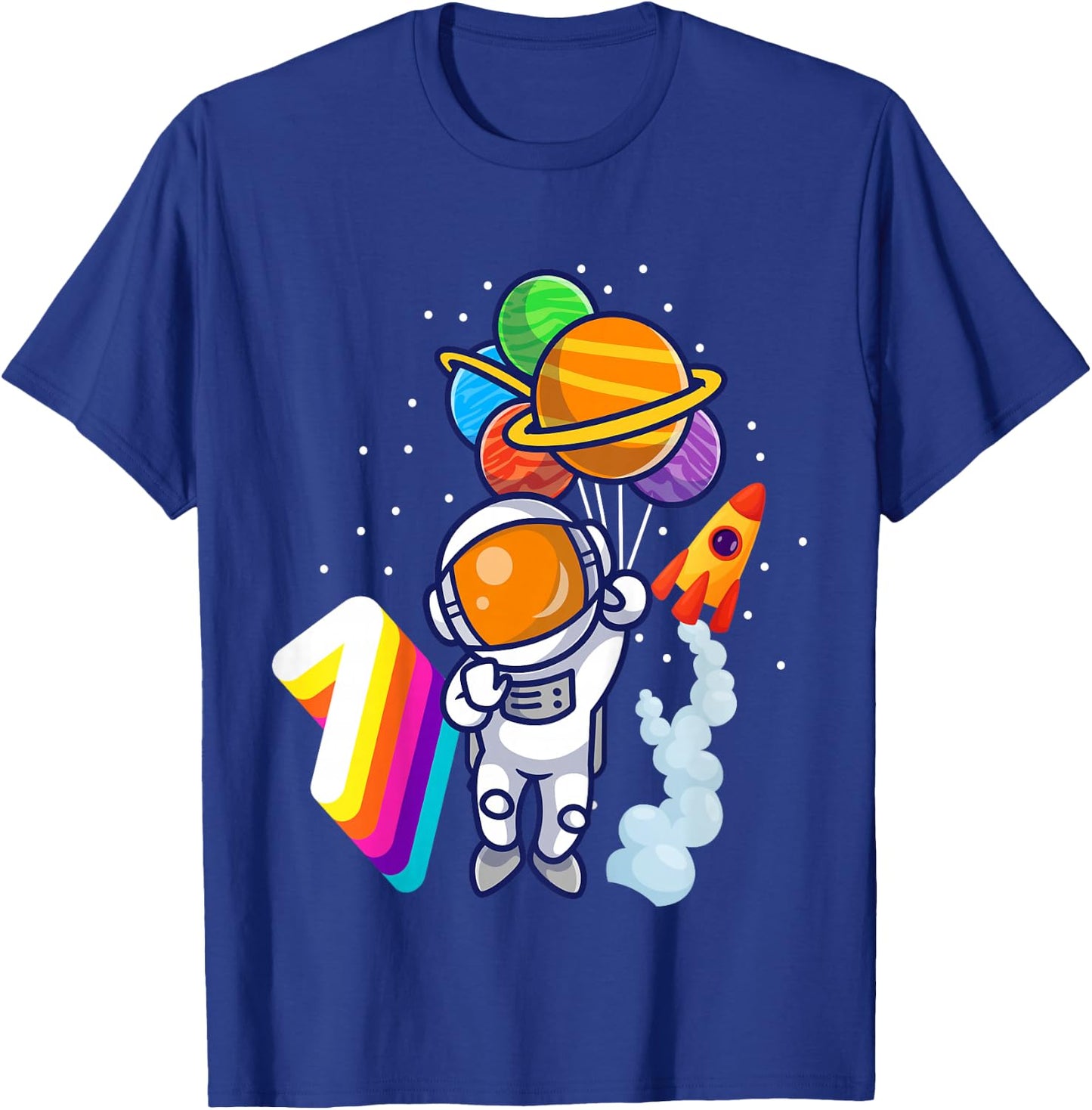 1st Birthday Boy Astronaut 1 Year Space Travel Space T-Shirt - T-Shirt | Royal
