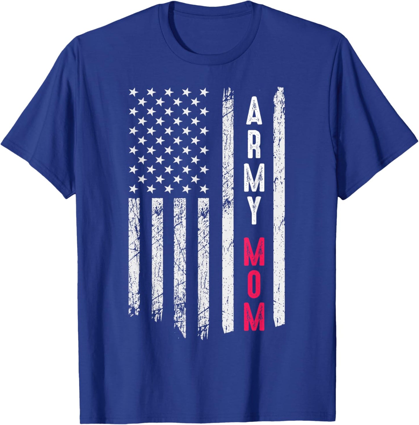 Army Mom US Vintage Flag Military Pride Women Mothers Day T-Shirt - T-Shirt | Royal